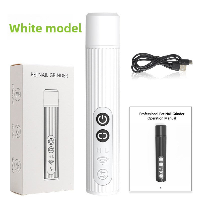 Rechargeable Dog Nail Grinder with 3 Grinding Heads, Quiet Polisher
