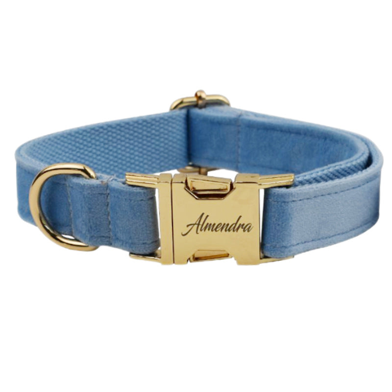 Soft velvet dog collar with bow and flower accents, product image 3