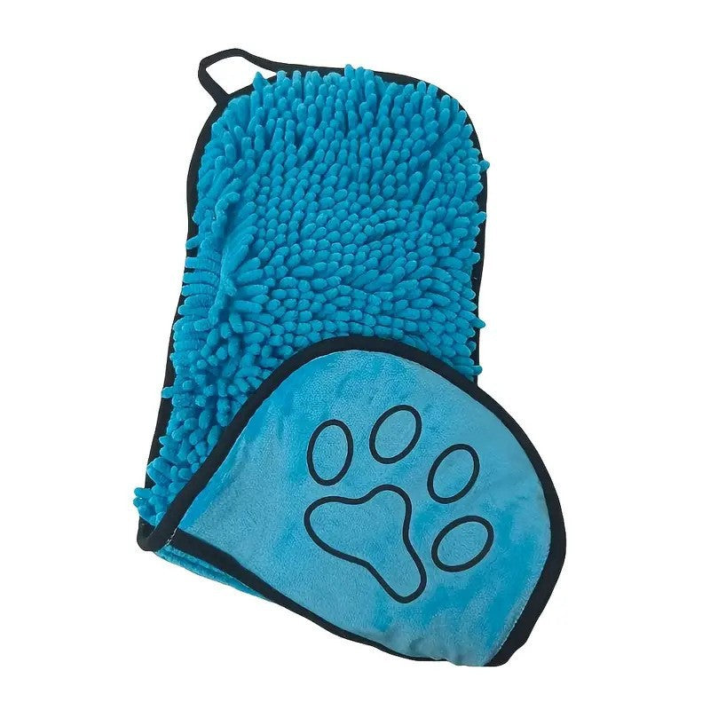 Quick-Dry Chenille Dog Bath Towel, Absorbent Microfibre for Pets