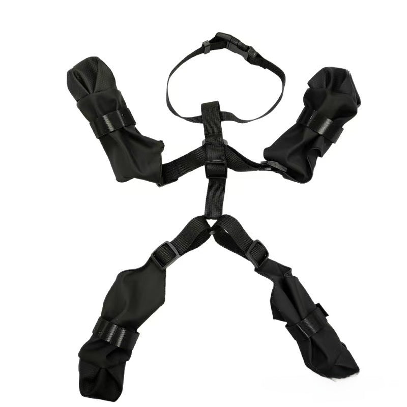 Black waterproof dog boots with anti-slip soles, product image 4