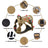 Tactical nylon dog harness with reflective strips in military green, view 4