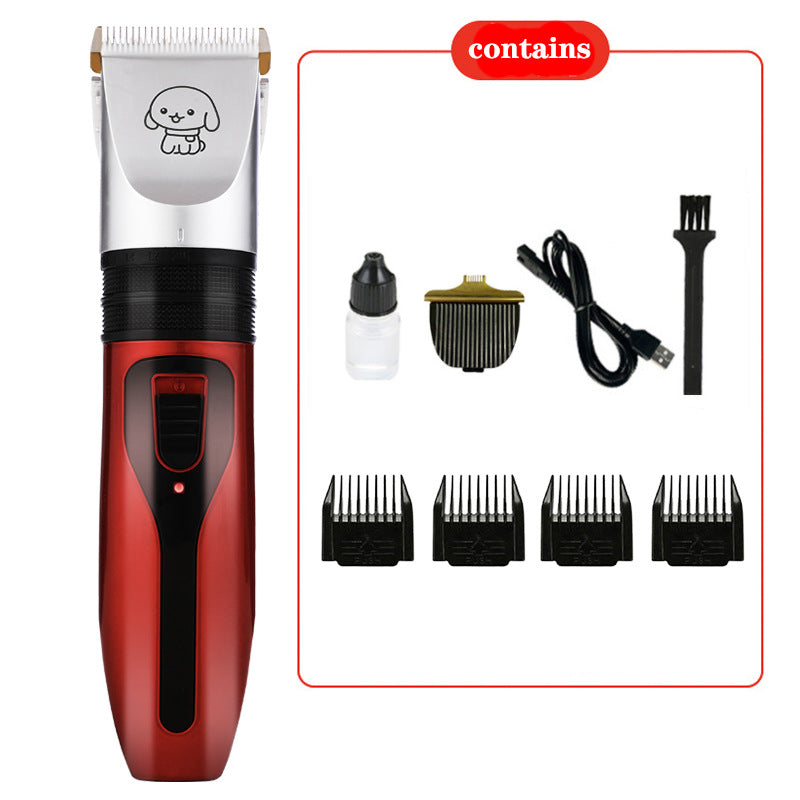 Cordless Dog Hair Clippers with Guide Combs, Low Noise Trimmer Kit