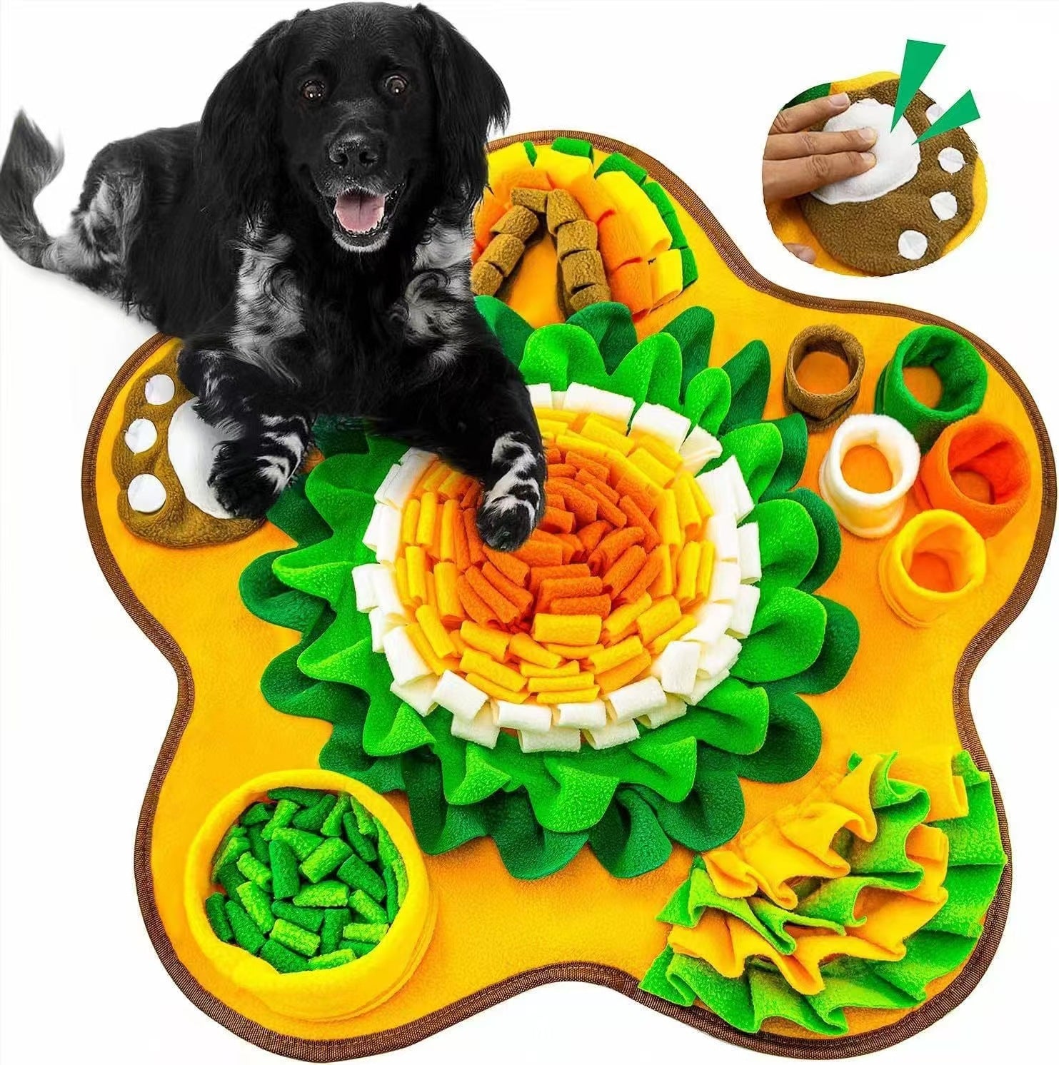 Dog puzzle snuffle mat for slow feeding and mental stimulation - view 1
