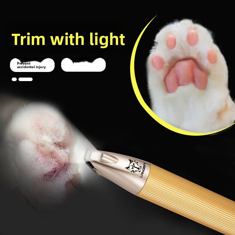 Wide Tooth USB Pet Trimmer for Face, Ears and Paws, Quiet Motor