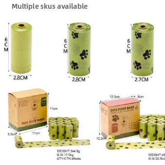 Degradable Pet Waste Bags in Rolls, Plain or Printed