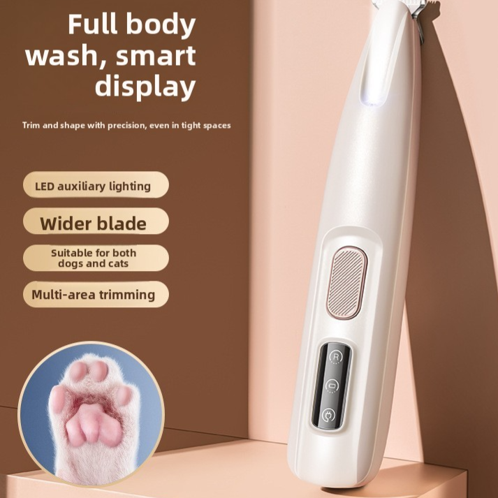Quiet Waterproof Pet Hair Shaver with LED Light, Dogs and Cats