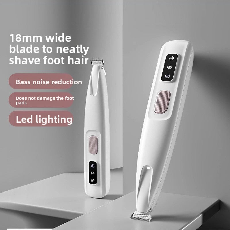 Rechargeable pet paw trimmer with wide washable head