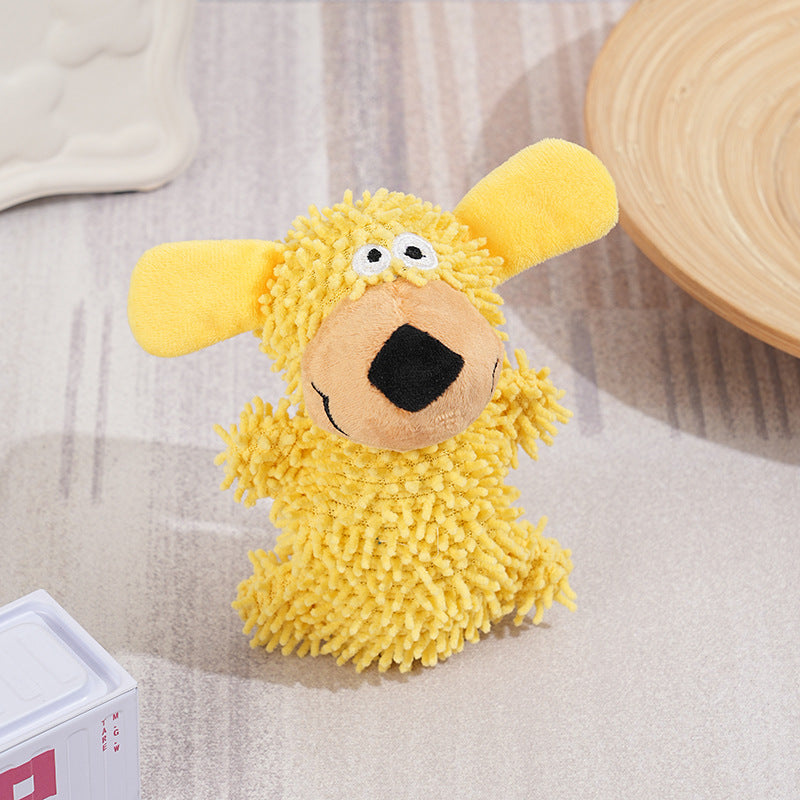Cartoon mop dog plush toy with squeaker for dogs - photo 4