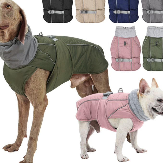 Waterproof padded outdoor dog coat, available in 6 colours, image 1