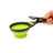 Foldable Silicone Pet Food Bowl with Scoop and Measuring Cup, Portable in Green or Pink