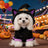 Magic cat and pumpkin Halloween costumes for pets