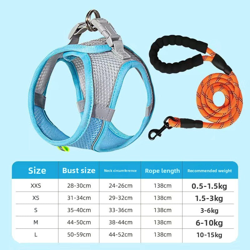 Reflective mesh cat harness with lead in green and grey, product image 40