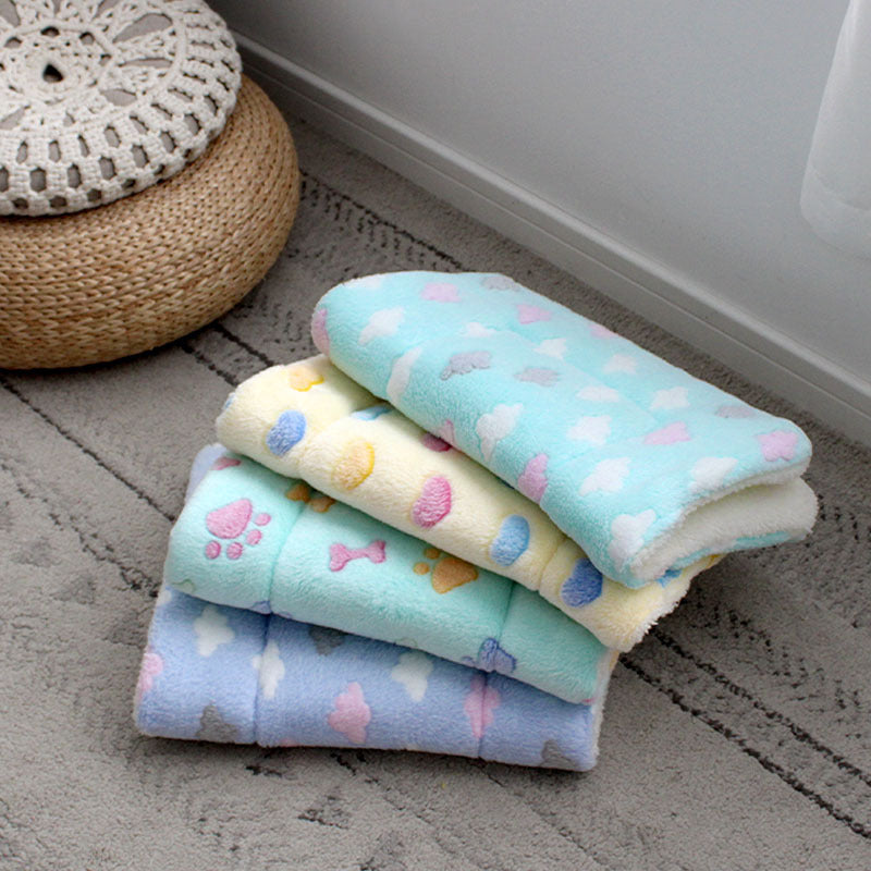 Plush flannel pet blanket mat with cute print, photo 3 of 55