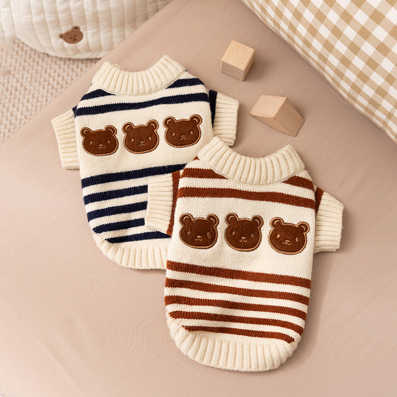 Striped warm jumper for cats and small dogs, available in 4 colours, image 1