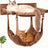 Modular wooden wall-mounted cat climbing frame in vintage finish