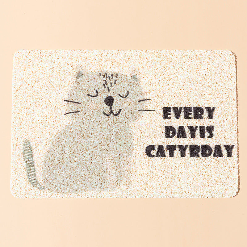 PVC Loop Pile Cat Litter Mat with Waterproof Base and Patterns