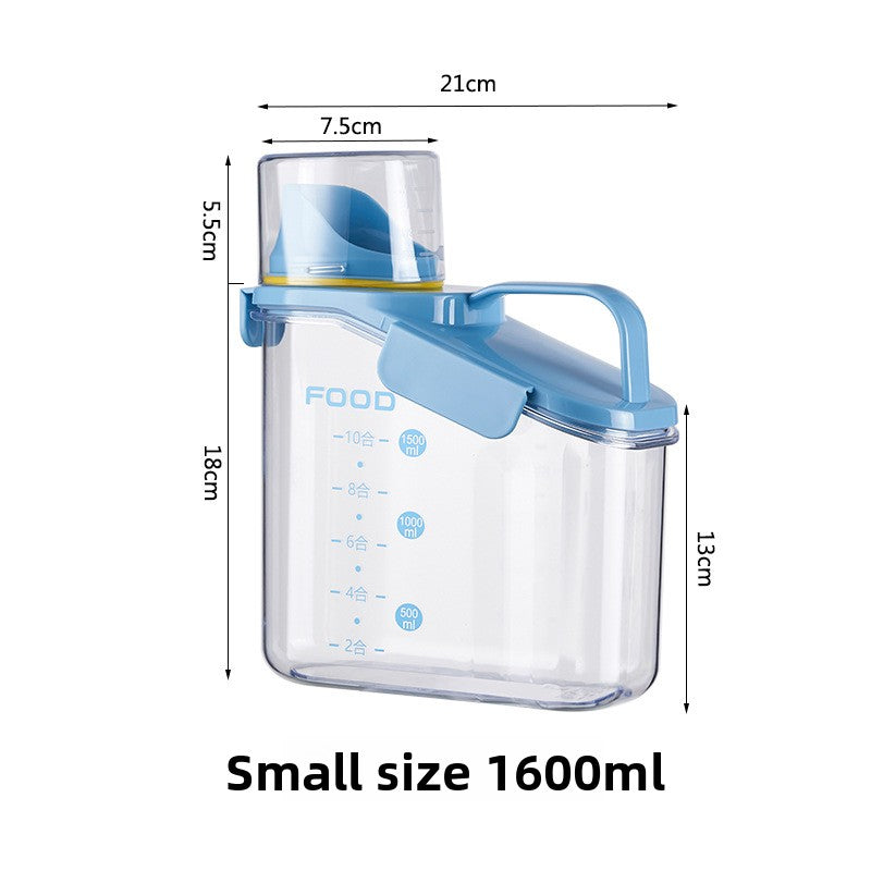 Airtight pet food storage container in light green, view 8