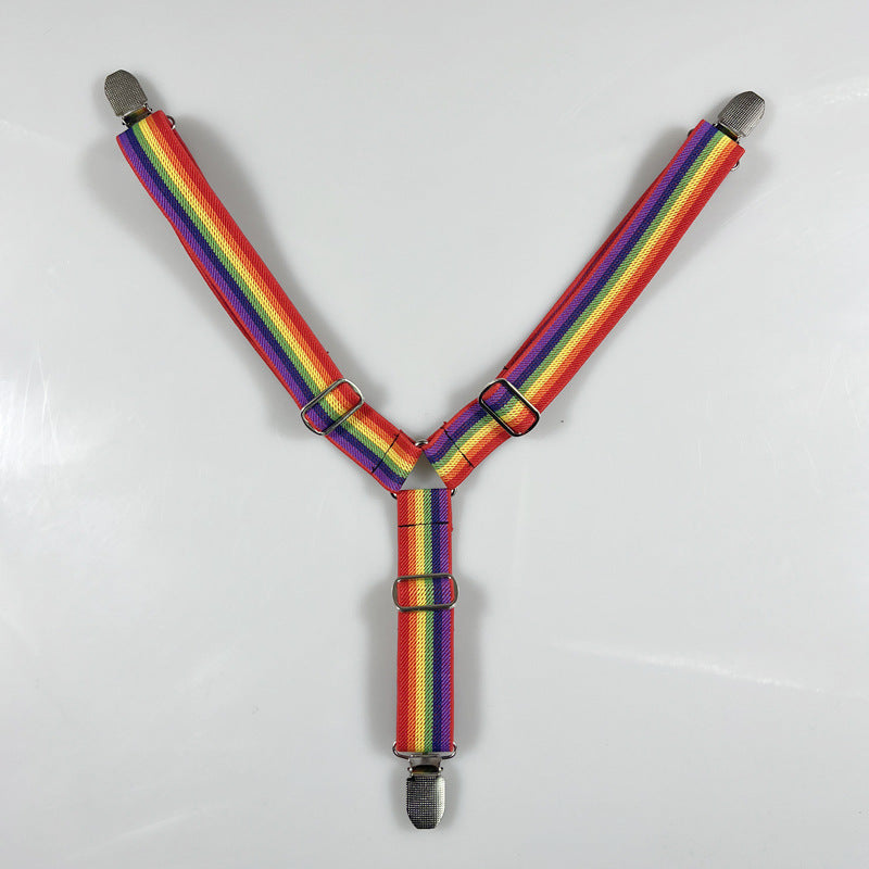 Adjustable elastic dog diaper suspender strap in plaid pattern, view 6