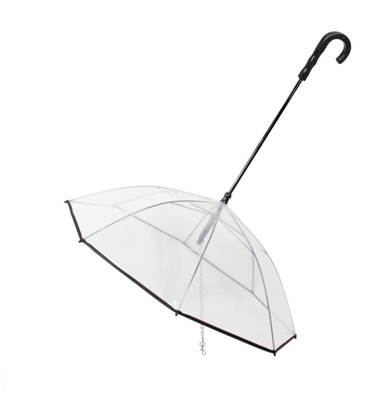 Clear Dog Umbrella with Leash for Small Dogs, Rainy Day Walks
