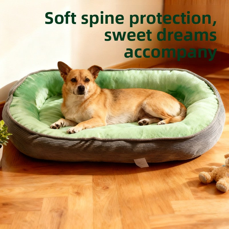 Semi-enclosed warm dog and cat bed, main product photo
