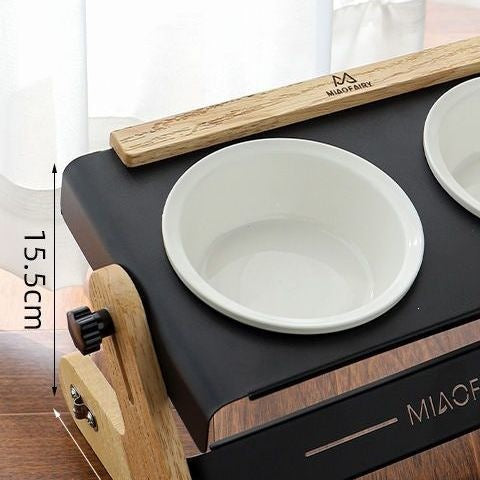 Adjustable Height Ceramic Pet Feeding Bowl with Metal Stand for Cats and Dogs