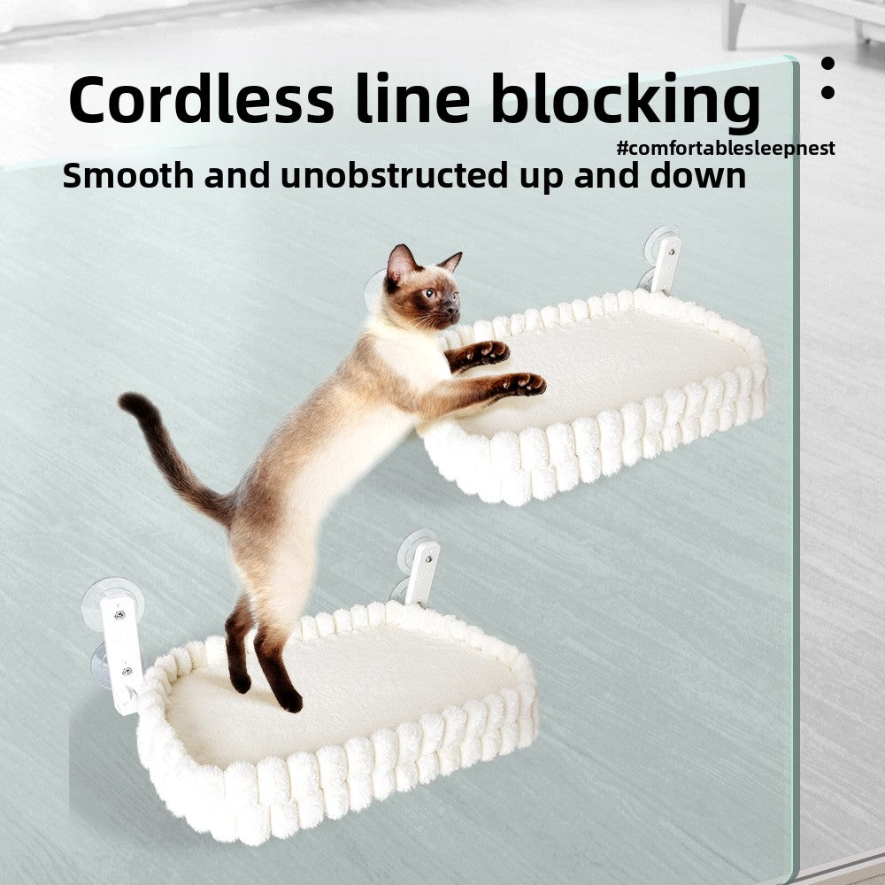 Double sided cat window hammock with suction cups and plush cushion, view 4 of 9