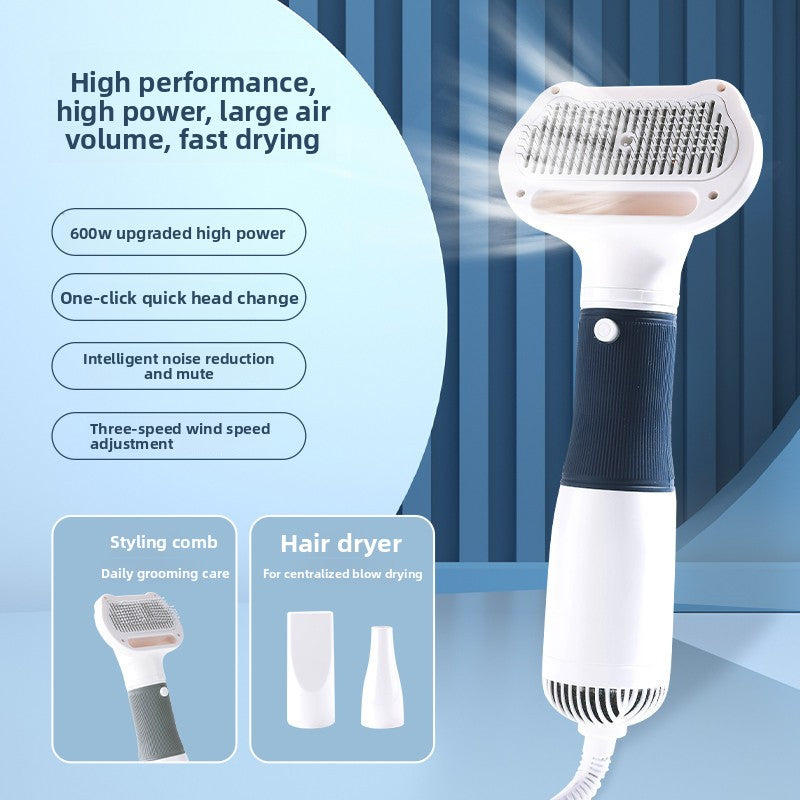 3-in-1 Pet Hair Dryer and Deshedding Brush for Dogs and Cats