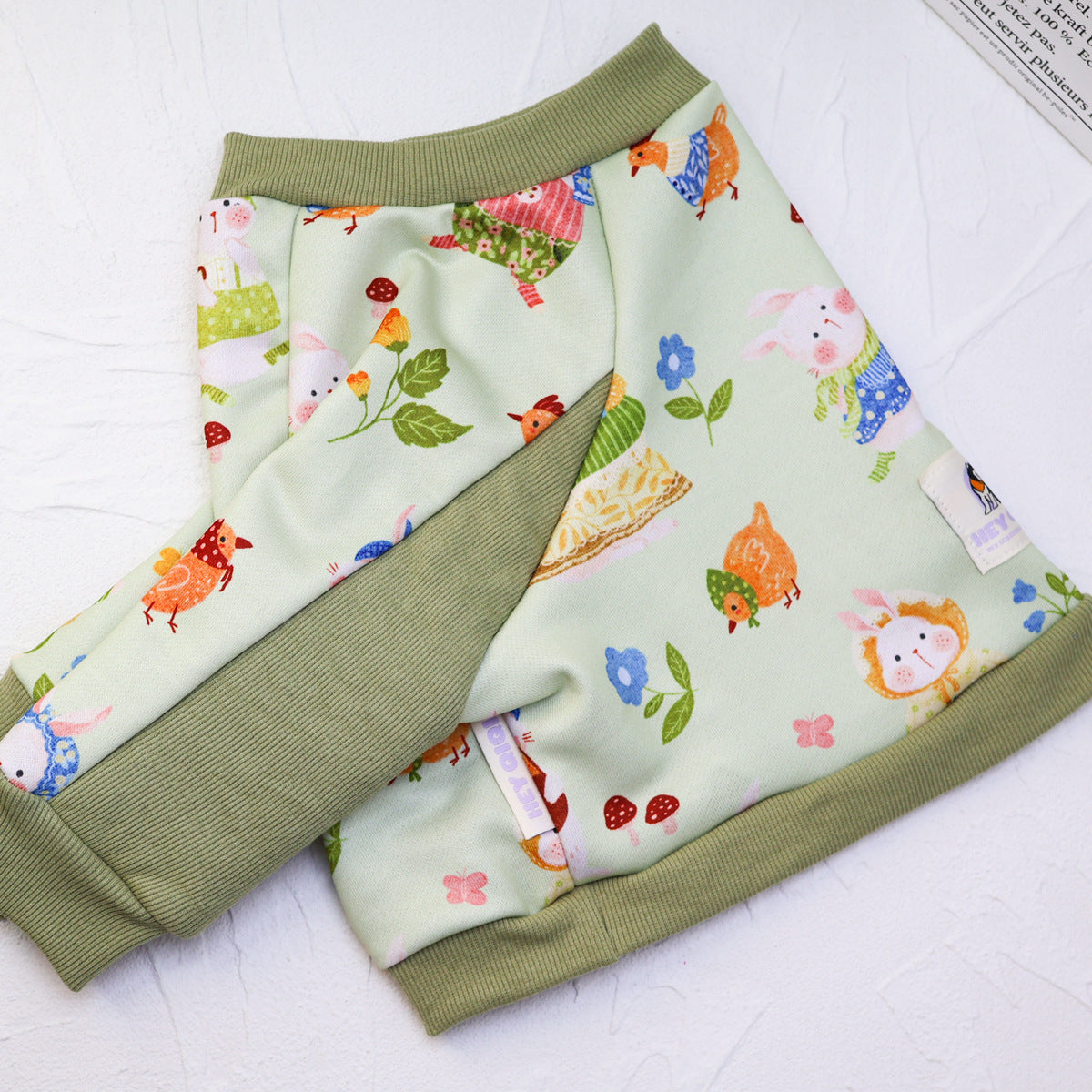 Elbow protection dog pyjamas for large dogs, in use with a pet