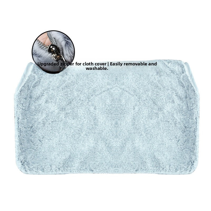 Cat lounging in a grey breathable window hammock