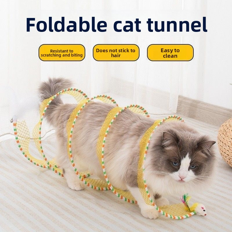 Foldable S-shaped cat tunnel with bell 65cm - photo 2