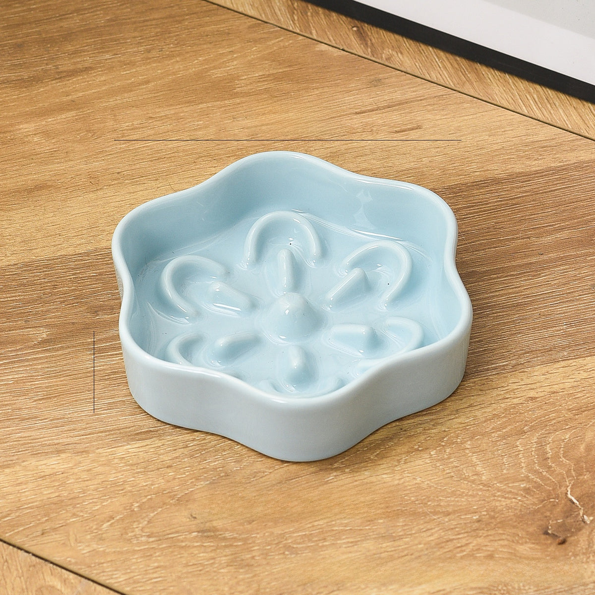 Flower Shaped Slow Feeder Ceramic Pet Bowl