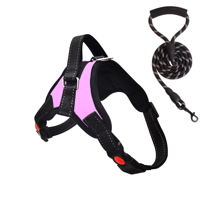 Reflective vest dog harness with lead, ideal for everyday use