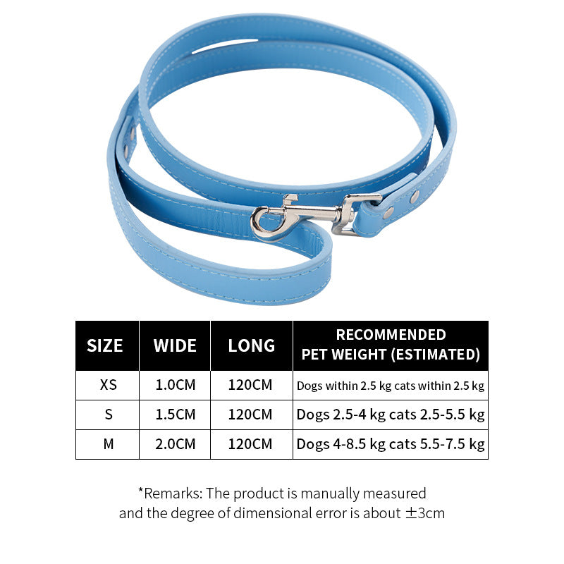 PU leather dog lead in 16 colour options