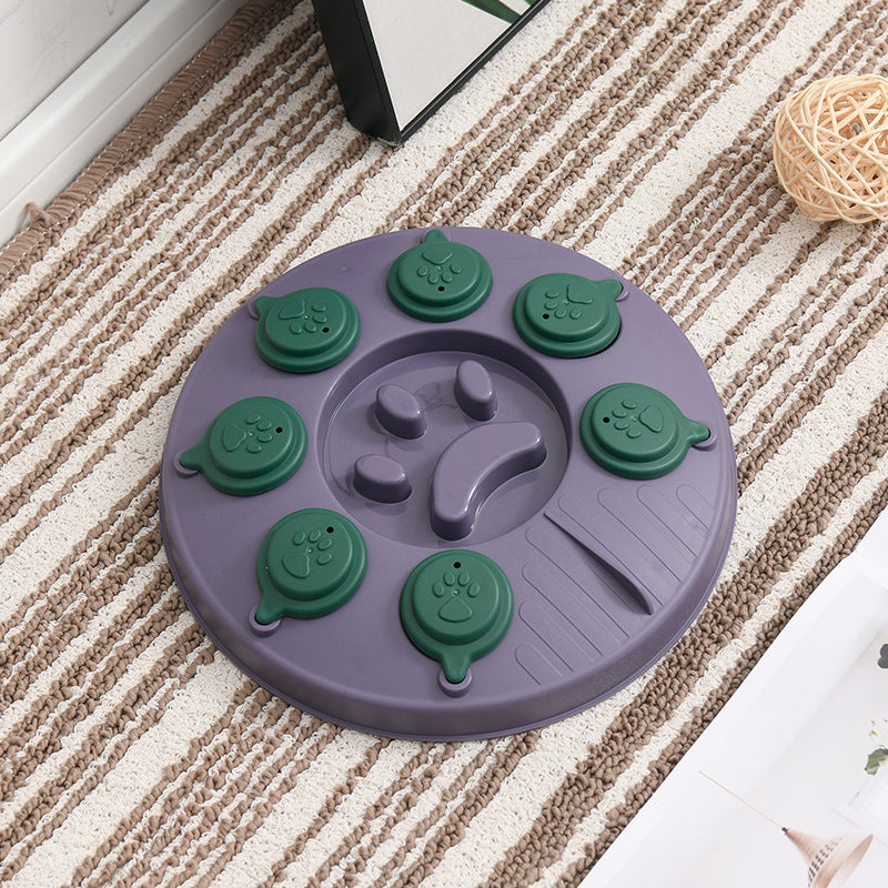 Dog puzzle slow feeder bowl in Rotating Round, Purple