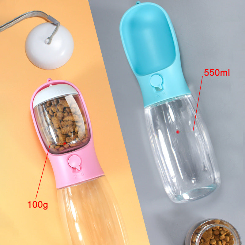 Portable 2-in-1 Pet Water Cup with Snack Storage, Detachable Parts and Two Sizes