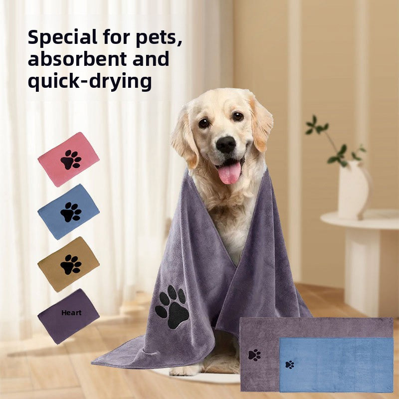 Quick-drying microfibre dog towel for bath time, main product photo