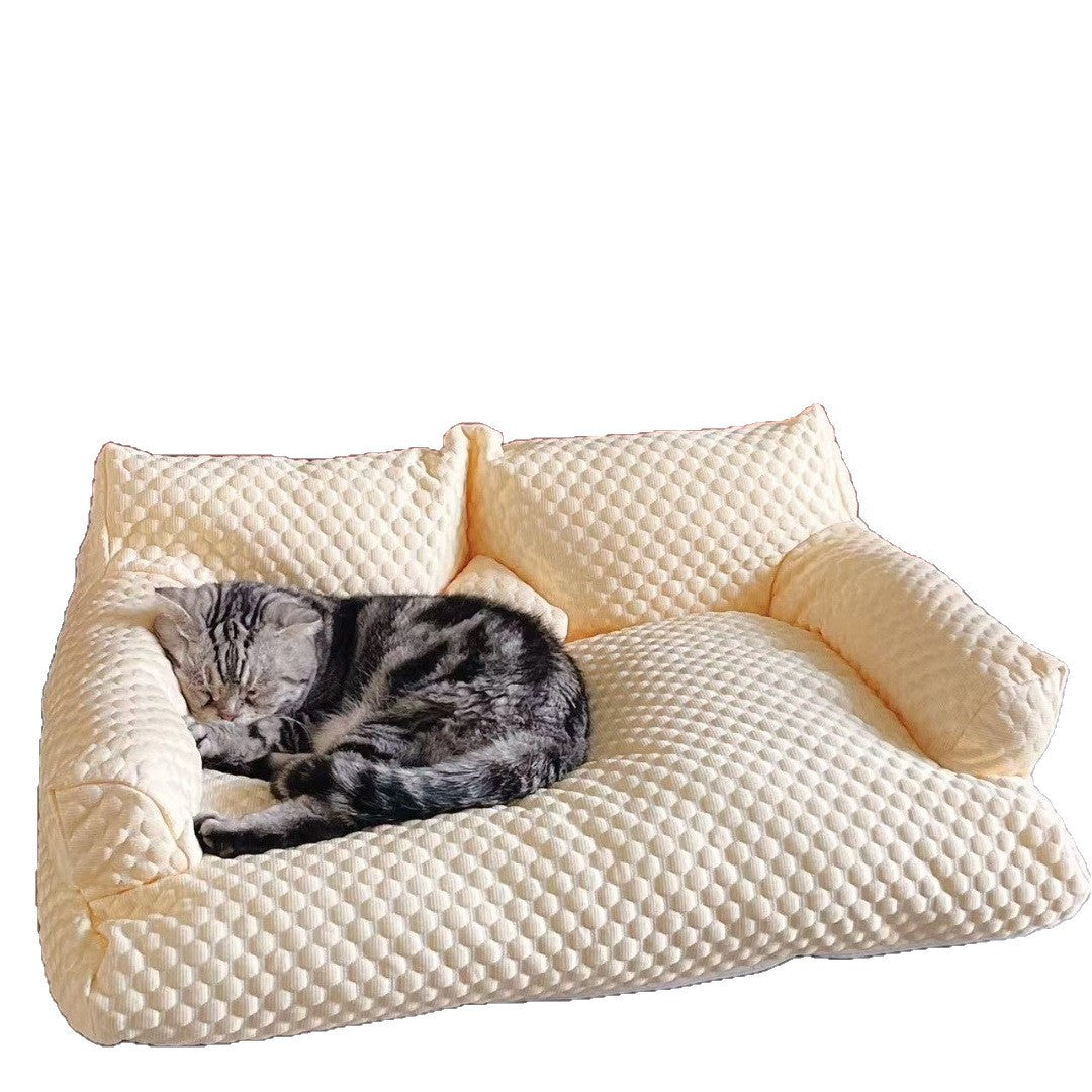 Breathable small dog bed with removable washable cover, product detail photo
