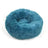Round velvet cat bed mat for winter in Finch Blue, size 60cm
