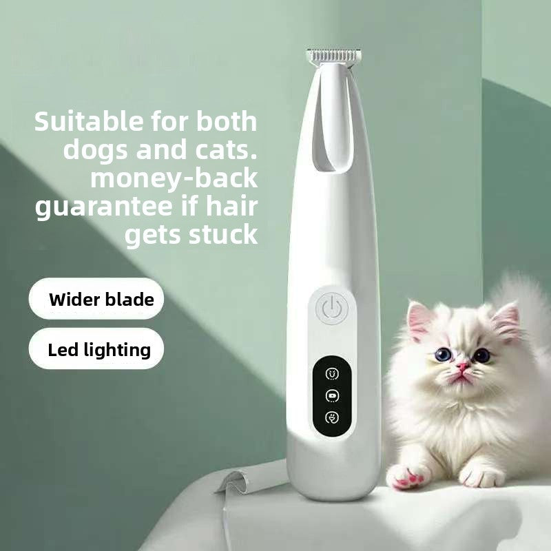 Low Vibration Silent Pet Hair Trimmer with LED Light, Slim Design