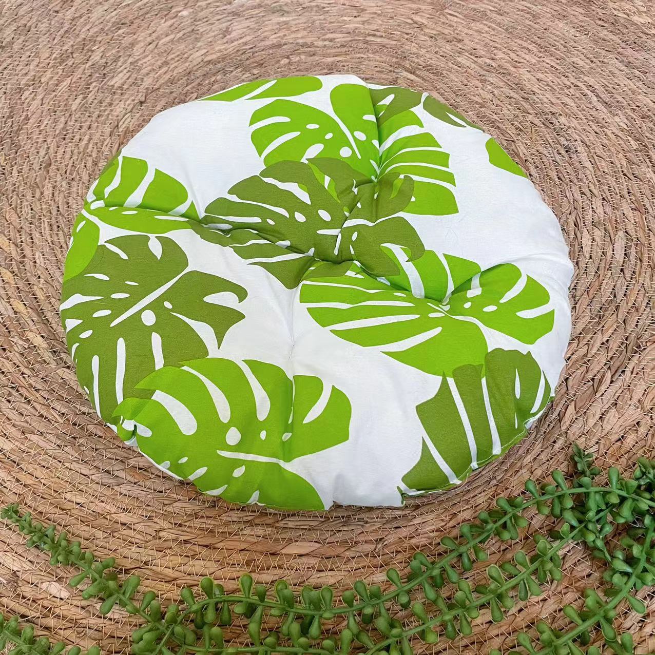 Rattan woven cat nest with ball toy and cream pad, view 13