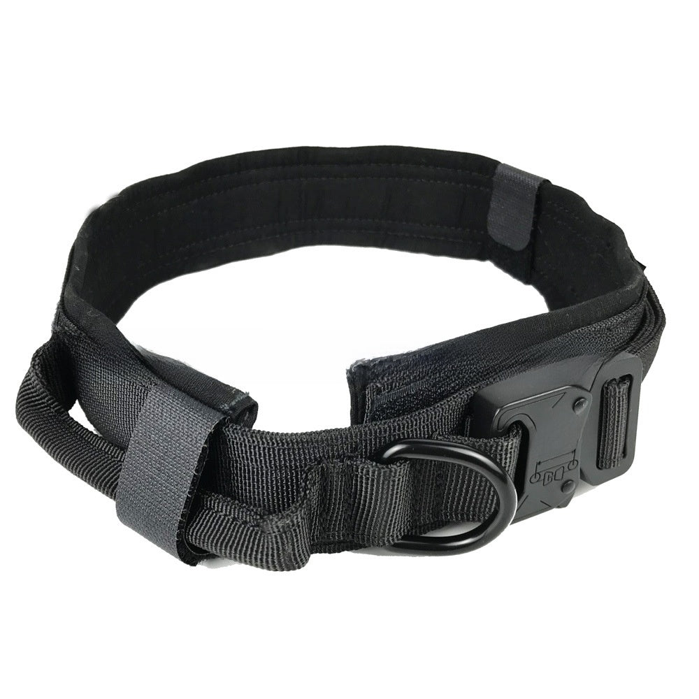 Tactical nylon dog collar with cobra buckle, 3 sizes available