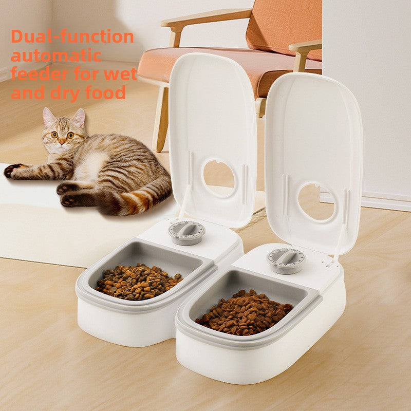 Pet Automatic Feeder Dual Meal Cat Dog Bowl
