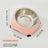 White raised tilted cat bowl with stainless steel dish, view 13