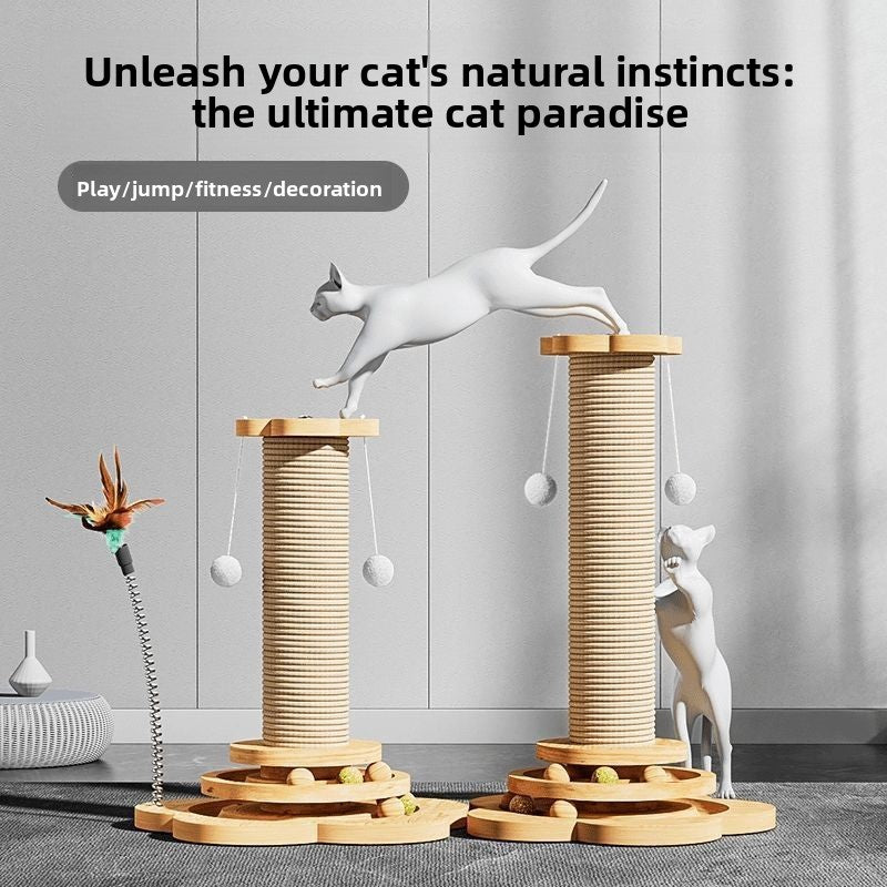 Sisal cat scratching post with stable base, photo 4 of 6