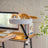 Light grey floating desktop cat bed on black wooden stand, photo 2