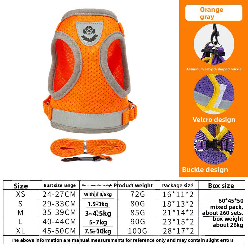 Breathable mesh harness and lead set for cats and small dogs in purple, view 21