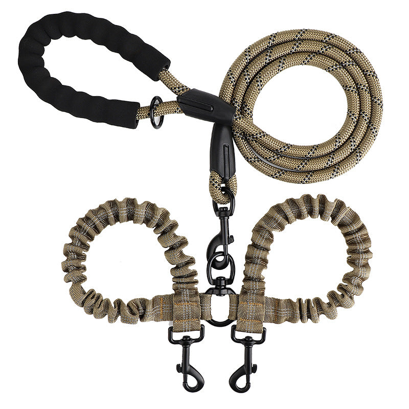 Tangle free twin dog lead shown in bright colour options