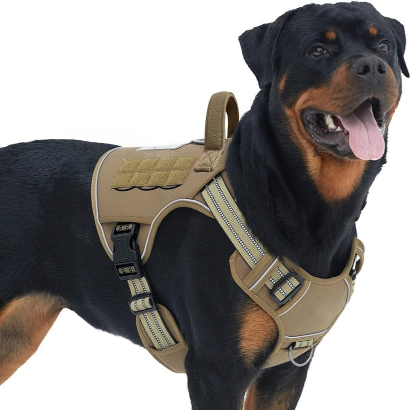 Tactical nylon dog harness with grab handle in 4 colour options
