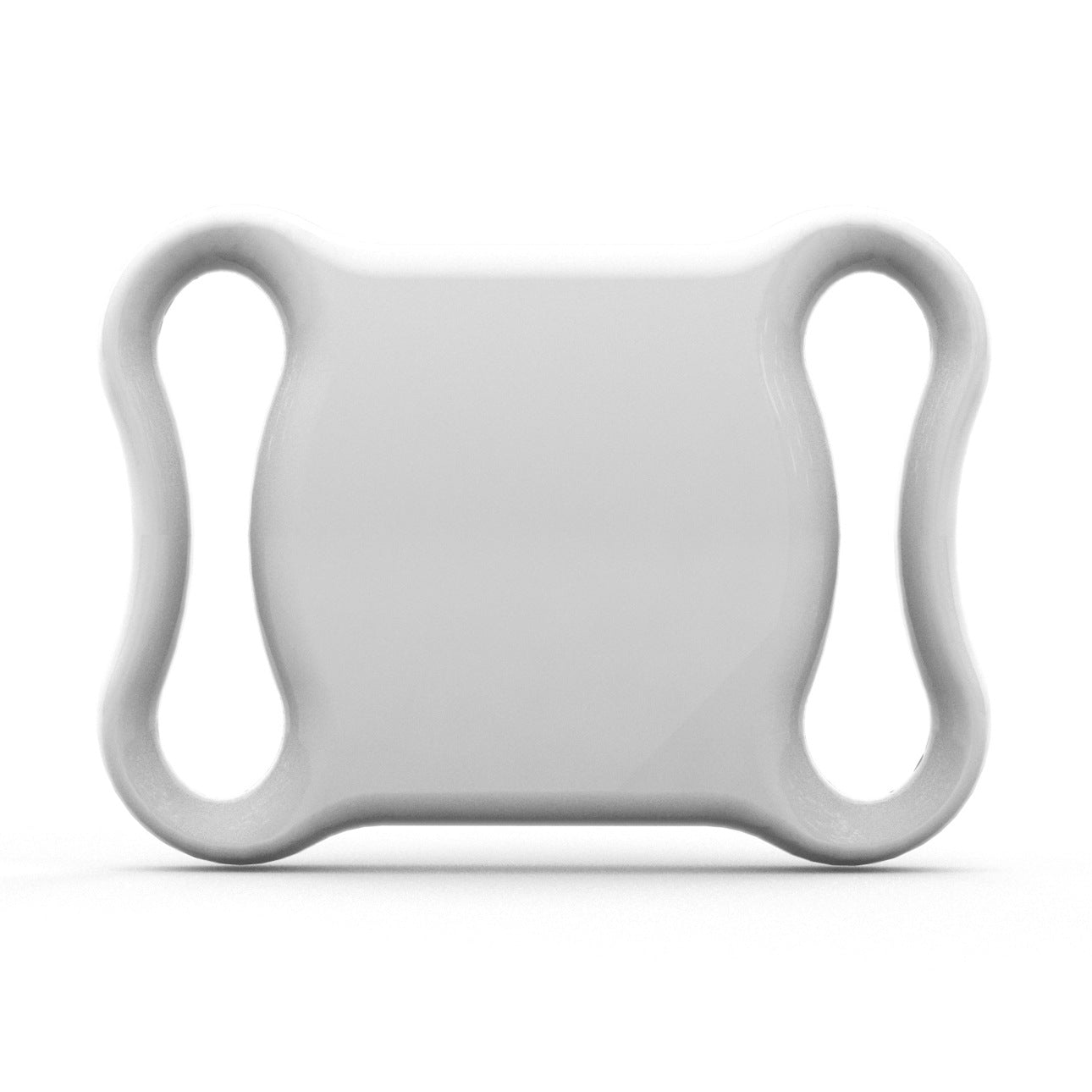 Bluetooth pet tracker tag with silicone collar in white