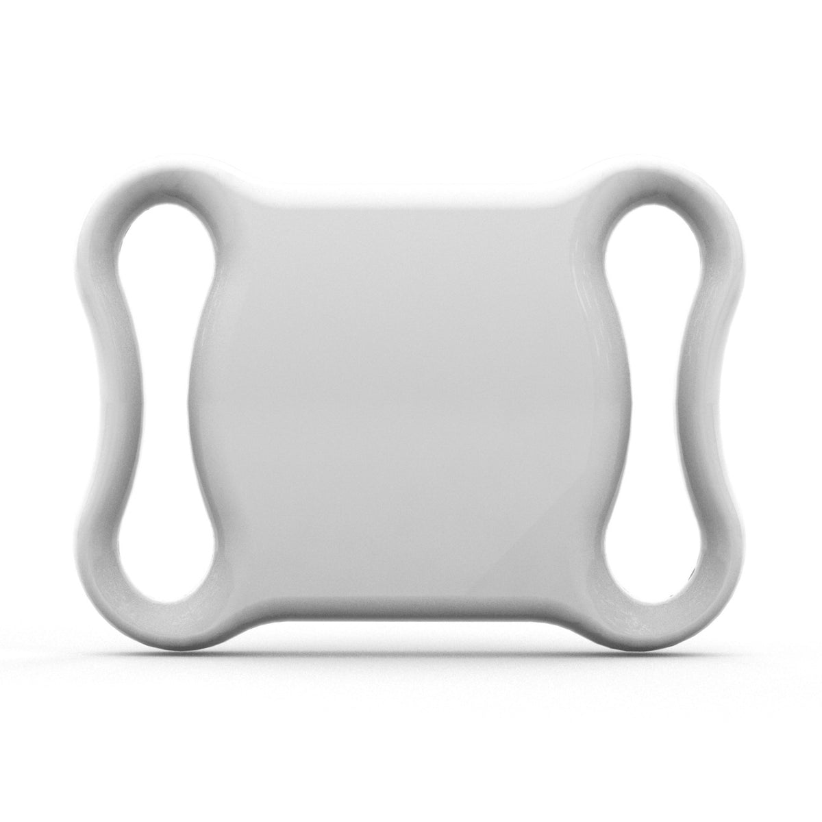 Bluetooth pet tracker tag with silicone collar in white